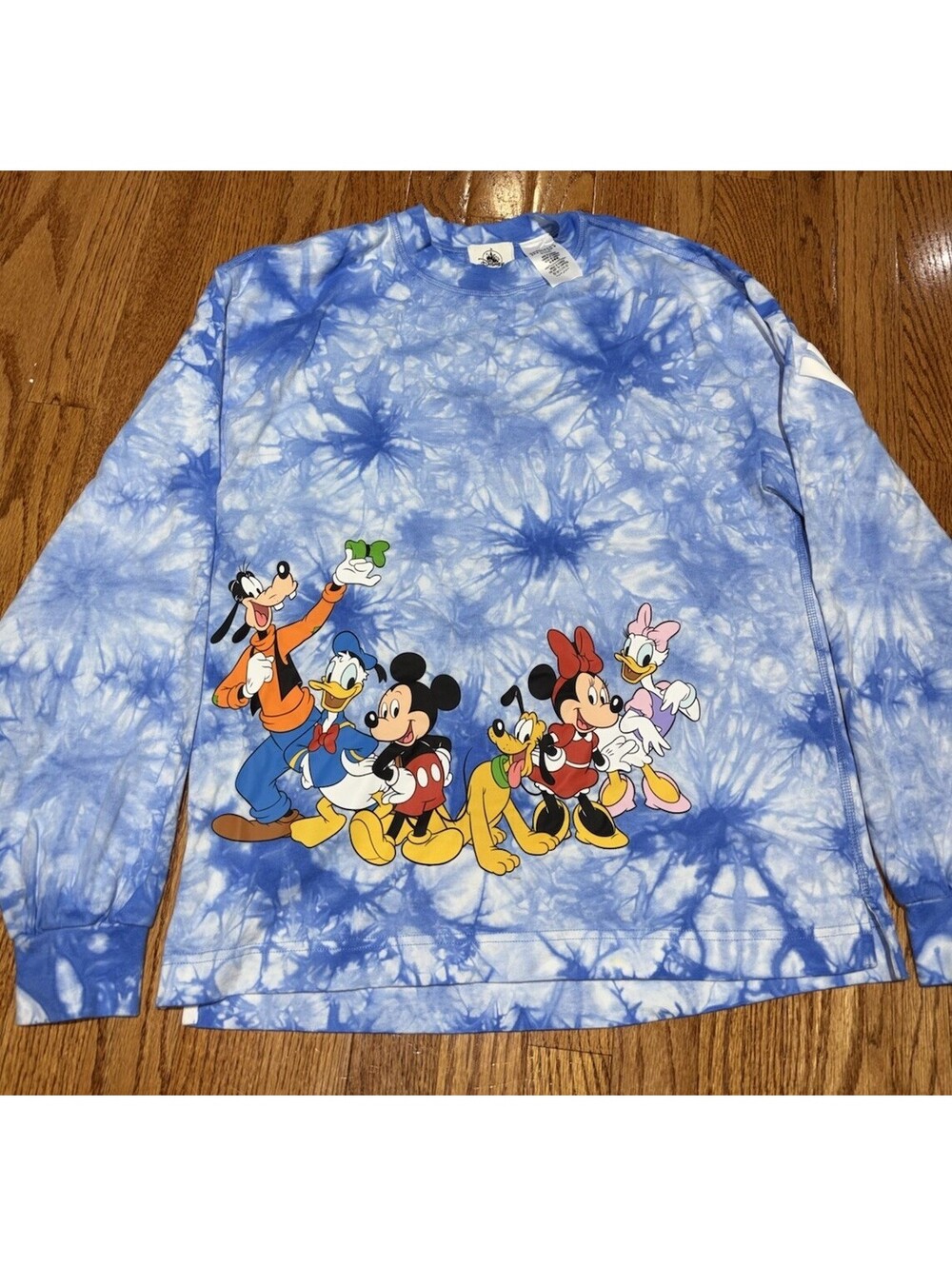 Disney World Mickey & Friends Blue Tie Dye Spirit Double Sided MEDIUM!!